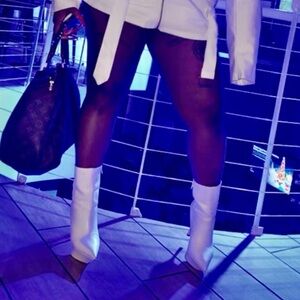 Fashion Nova White Platform Ankle Boots